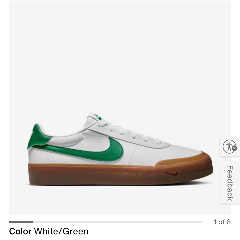 Nike Men's White and Green Sneakers